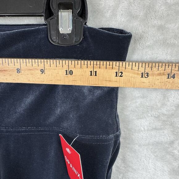 Spanx Velvet Leggings Womens Size Medium NEW Classic Navy Blue Stretch Shaping - Picture 4 of 9